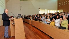 Usp Lecture - Palestra do professor Ricardo Galvão - Autonomia e Liberdade Científica. Foto: Cecília Bastos/USP Imagem